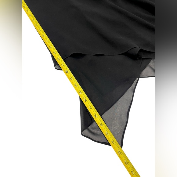 Y2K BCBGMAXAZRIA Asymmetric Silk Midi Beaded Babydoll Dress Fairy Whimsigoth - Picture 10 of 12